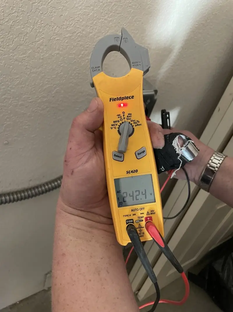 Voltage testing with clamp meter during Generator Installation in Rockaway